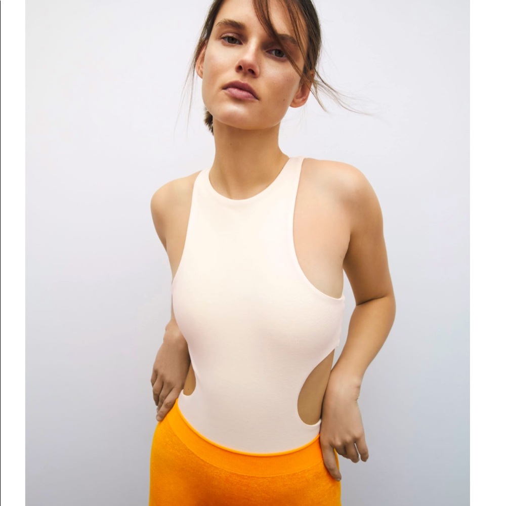 Zara Cut Out Sleeveless round neck Bodysuit